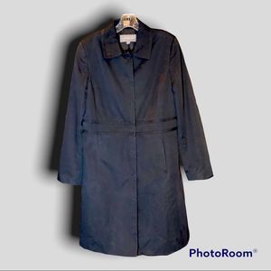 Ann Taylor Double Breasted Vintage Trench/Rain Coat with Covered Snap Closure